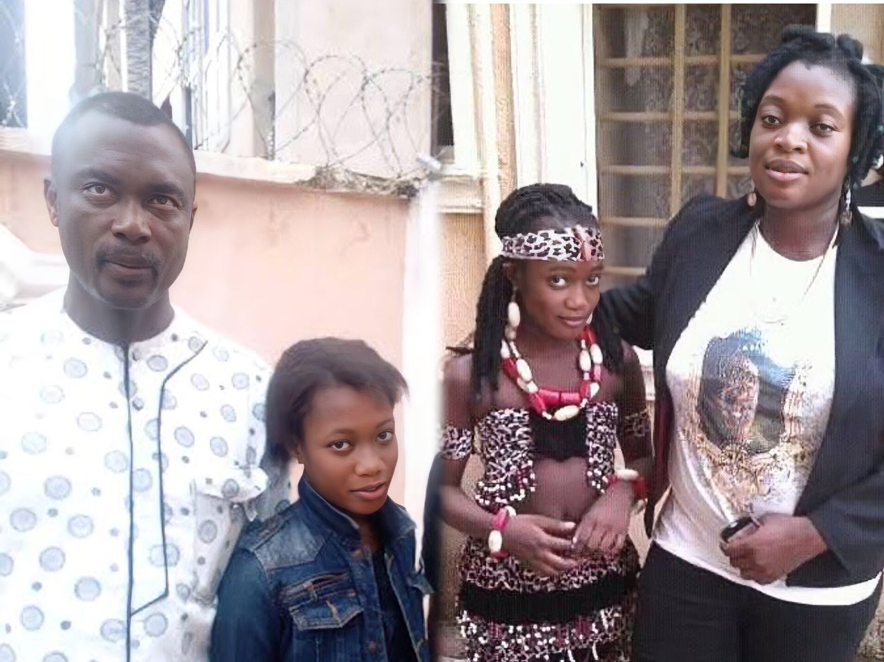 Sharon ifedi with her father and her mother on different occassions