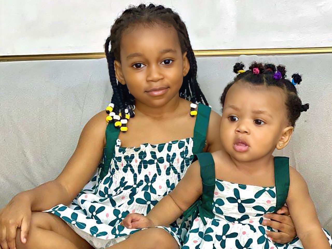 Ruth Kadiri's children Emerald and Regina Ezerika 