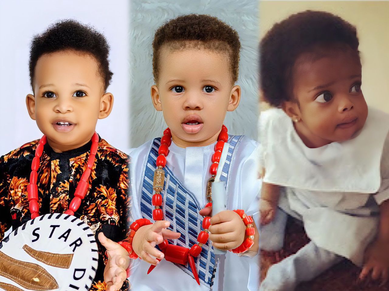 From the left, Judy Austin's daughter with Jude Obasi, First son and second son with Yul Edochie, Star and Ndubisi