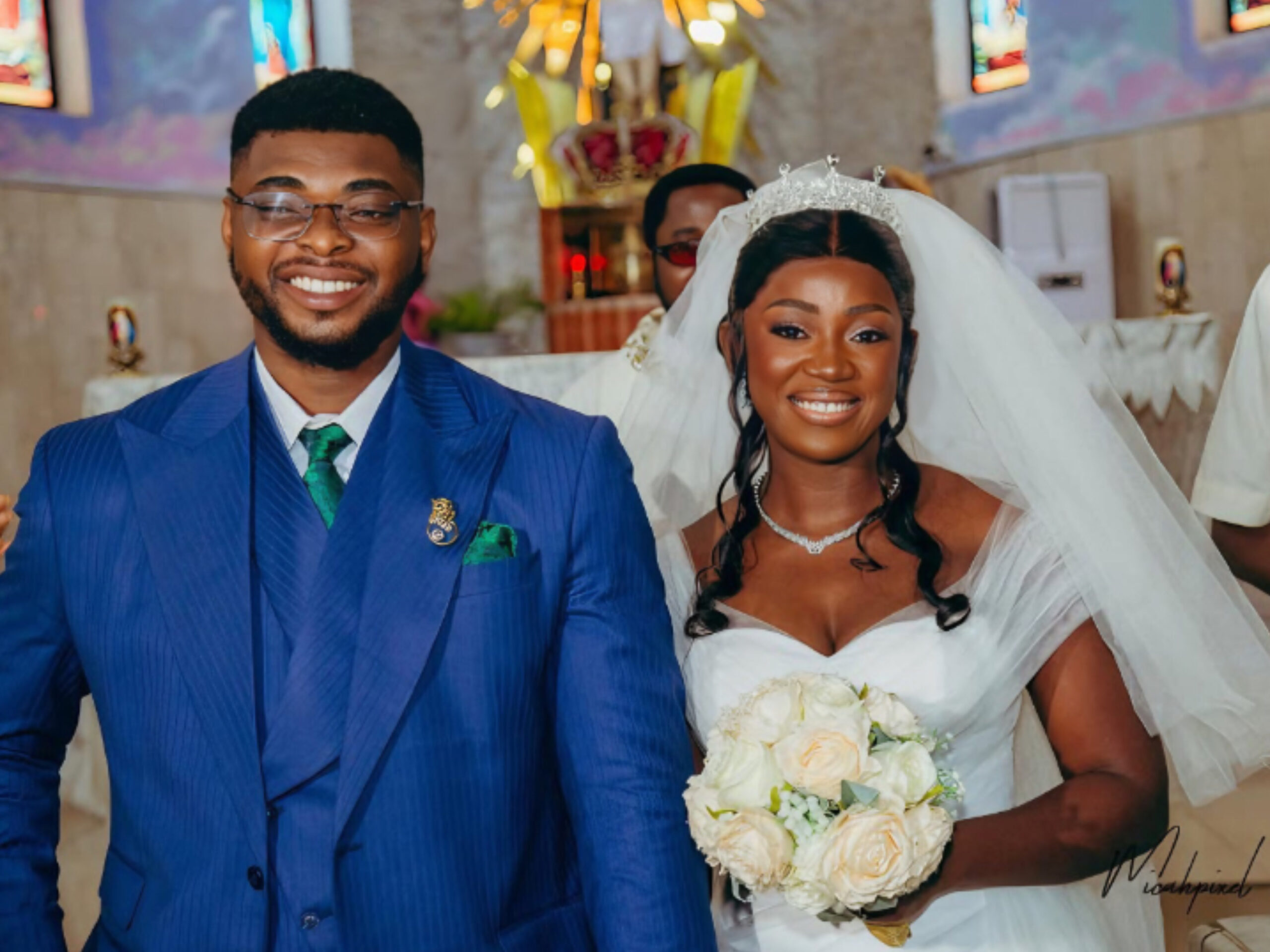 Nene Aliemeke and Cyril Aliemeke on their wedding day (credit: instagram/NeneAliemeke)