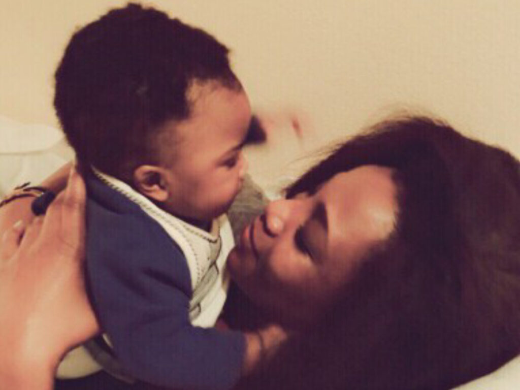 Genevieve Nnaji and her grandbaby.