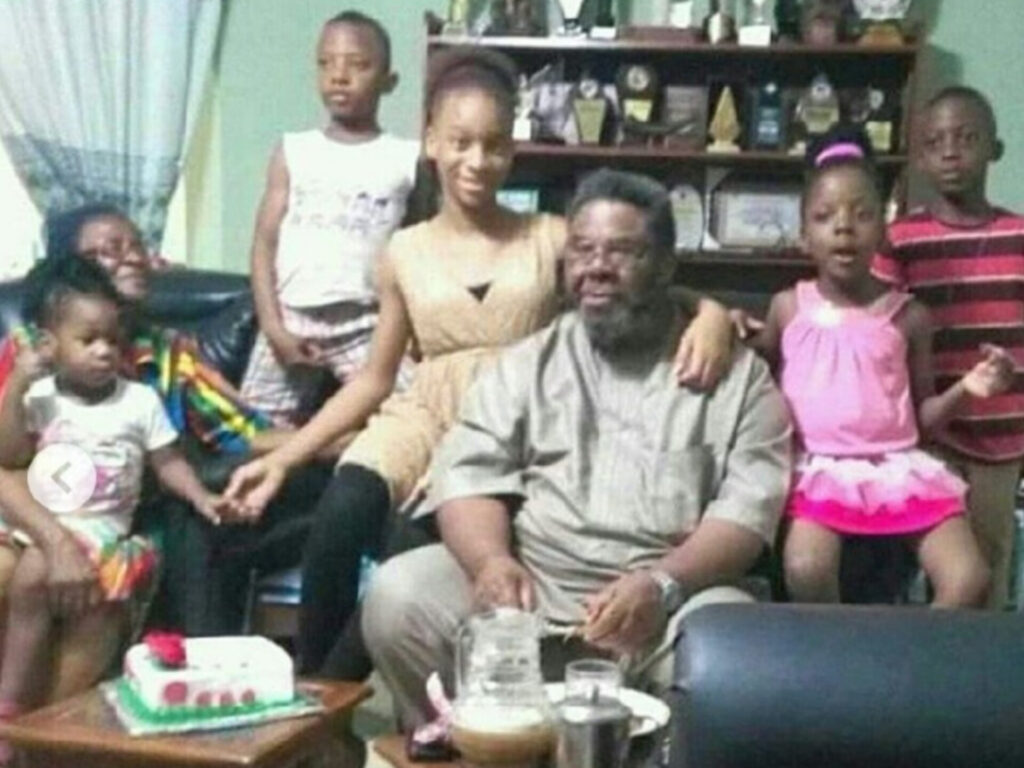 Pete Edochie with his grandchildren.