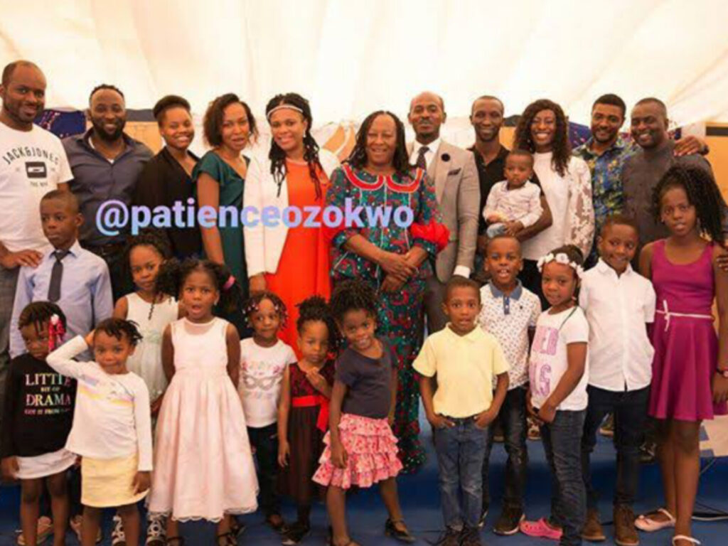 Patience Ozokwor and her 16 grandchildren.